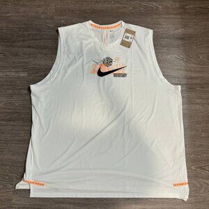 New Nike Round Neck Pullover Sleeveless Vest White Size 4XL